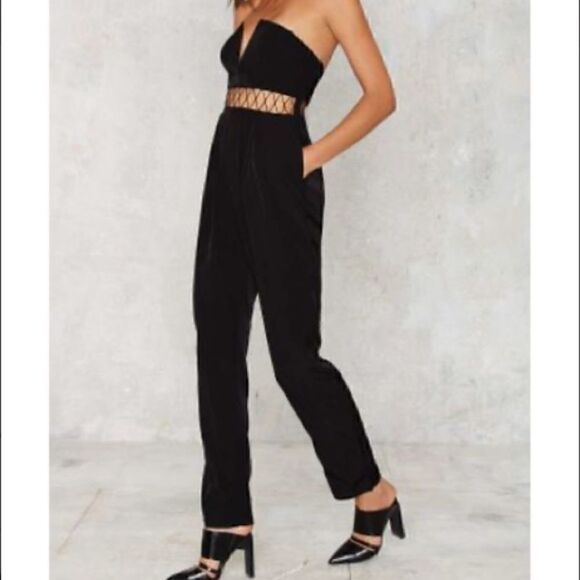StyleStalker Black Glory Strapless Jumpsuit Size:S - Picture 4 of 9